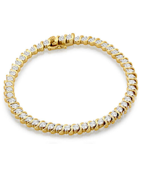 9ct Gold CZ Bracelet - B136
