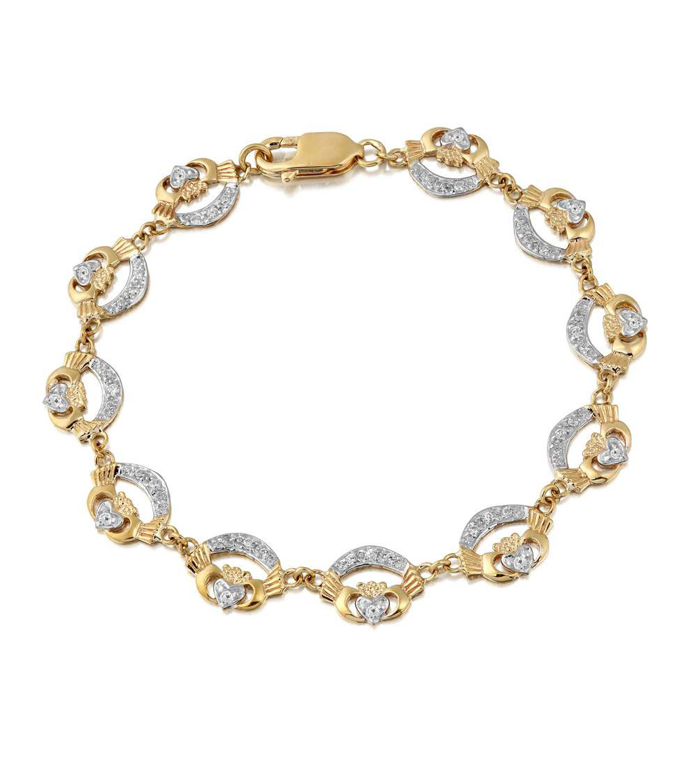 9ct Gold Claddagh Bracelet - CLB4CZ - McCall Jewellers Dungannon Tyrone ...