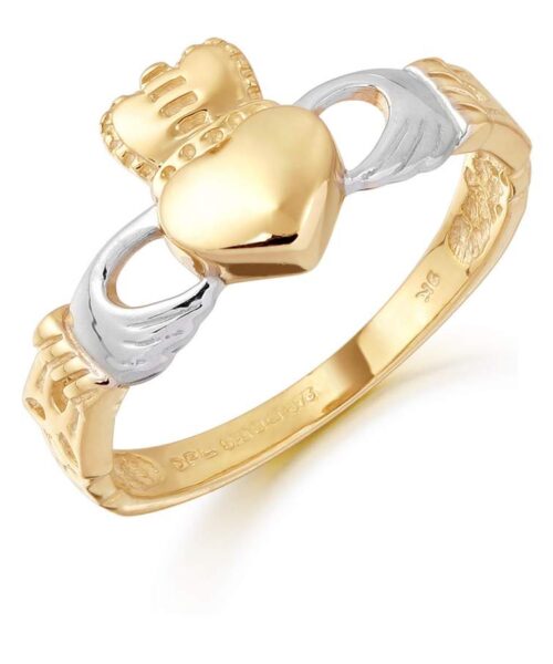 9K Gold Claddagh Ring-CL12