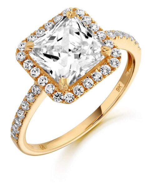 9ct Gold Princessesto CZ Ring-MC12