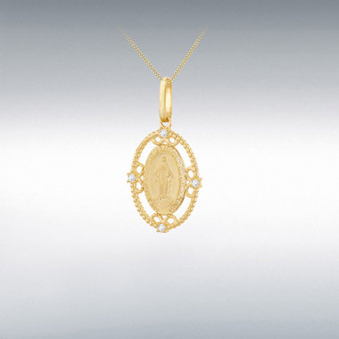 9ct Miraculous medal with cz  1.64.3163