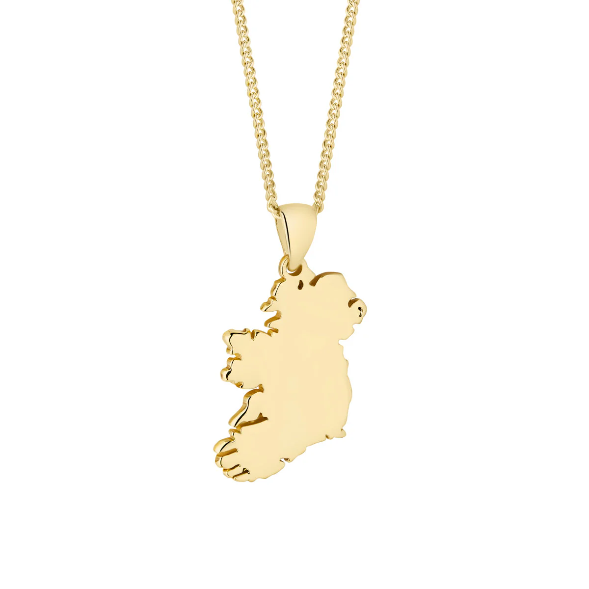 GOLD PLATED LARGE MAP OF IRELAND PENDANT