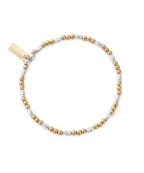 Mixed metal dainty sparkle bracelet