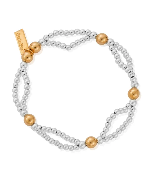 Mixed metal entwined bracelet