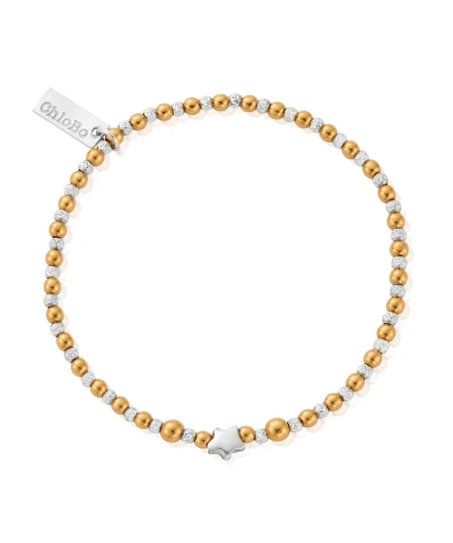 Mixed metal inset star bracelet