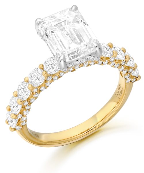 18ct Emerald Cut Lab Diamond Engagement Ring-M763