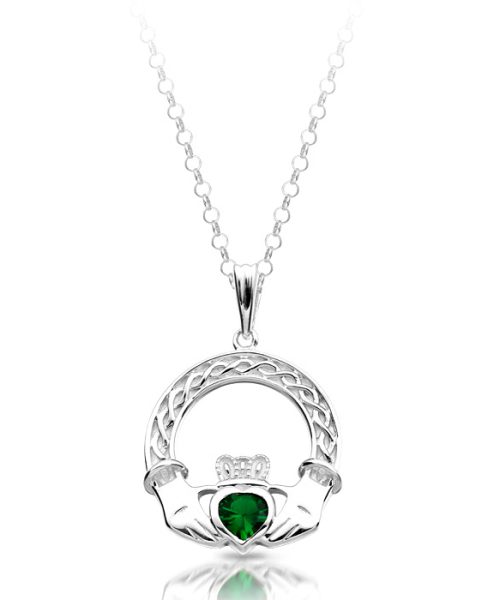 Silver Claddagh Pendant-SP023G