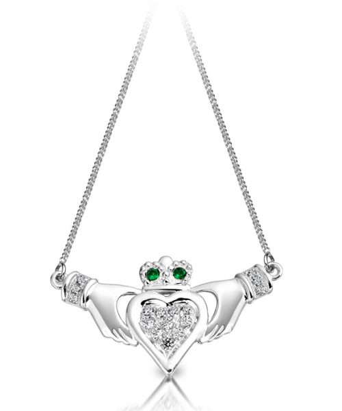Silver Claddagh Pendant-SP038G