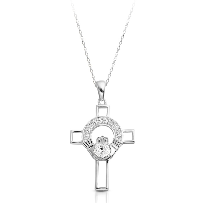 Silver Claddagh Cross-SC125