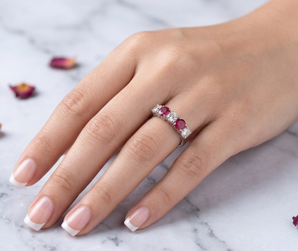 18ct Gold 5 Stone Lab Diamond Ring-M774R