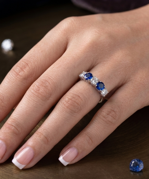 18ct Gold 5 Stone Lab Diamond Ring-M774S