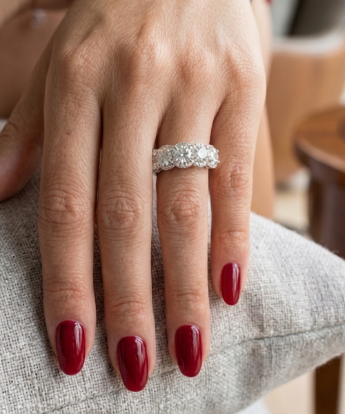 18ct Gold 5 Stone Lab Diamond Ring-M775