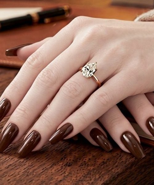 18ct Gold Pear Shape Lab Diamond Engagement Ring-M785