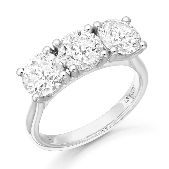 Platinum Three Stone Lab Diamond Engagement Ring-M721PT