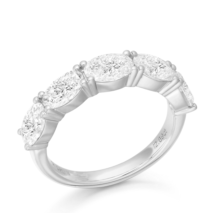 Platinum 5 Stone Lab Diamond Wedding Ring-M700PT