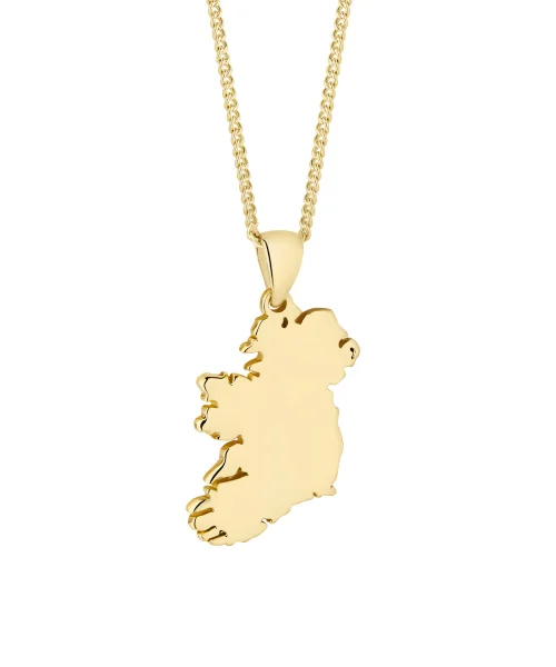 9ct GOLD LARGE MAP OF IRELAND PENDANT S47469