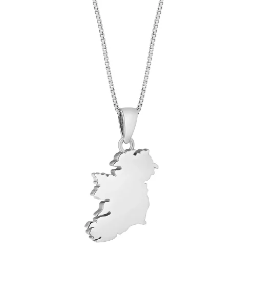 STERLING SILVER SMALL MAP OF IRELAND PENDANT