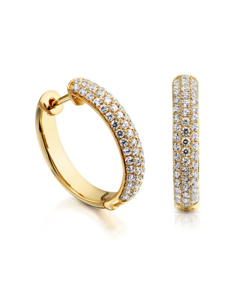 9ct Gold CZ Hoop Earrings-E2