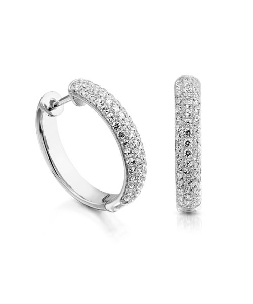 9ct Gold CZ Hoop Earrings-E2W