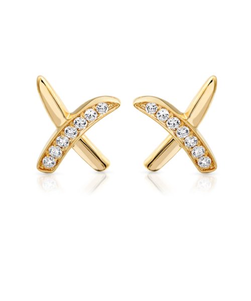 Gold CZ Earrings-E7