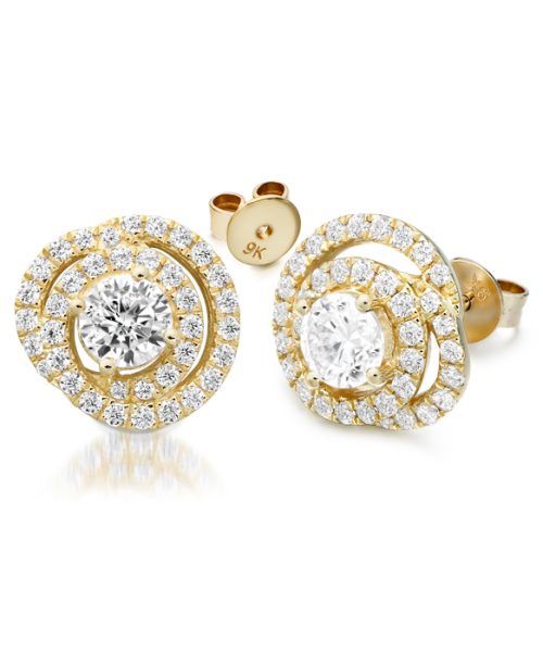 9ct Gold CZ Earrings-E299