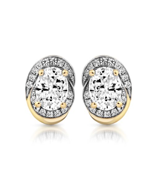CZ Halo Earrings-E293