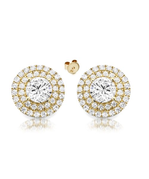 CZ Halo Earrings-E8